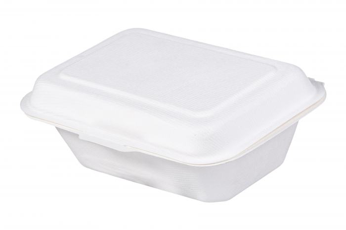 Lunchbox mit flachem Klappdeckel 18,9x13,5cm Zuckerrohr